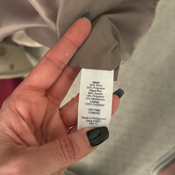 J crew vail parka size 2 camel fur hooded wool coat - Picture 4 of 4